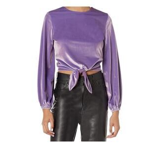 New Kendall & Kylie Velvet Purple Aqua Front Tie Top Plus Size 2X